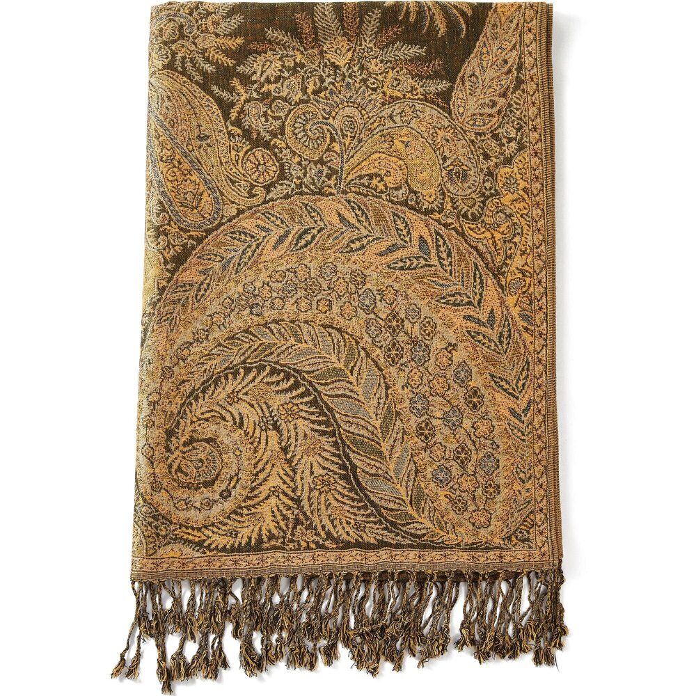 2675 Big Paisley Pashmina Shawl Wrap Scarf Double Layers Reversible